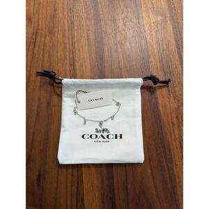 Coach Women's Small Silver Elegant Designer Heart Charm Bracelet NWT